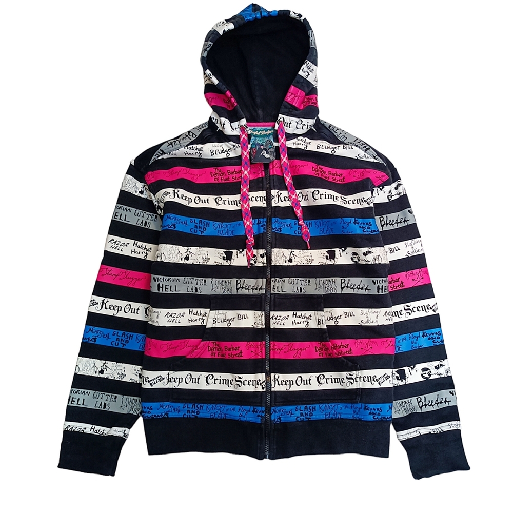 Artful Dodger | 'Crime scene, Keep Out' zipper hoodie | Men's Small